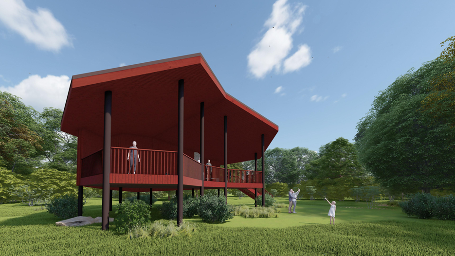 Большая веранда. Это почти пирамида для древних греков.